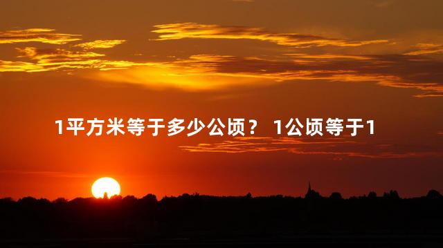 1平方米等于多少公顷？ 1公顷等于100平方千米对吗